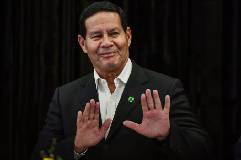 Retired general Hamilton Mourao, pictured in Sao Paulo on October 4, 2018, will be vice-president if Jair Bolsonaro wins the October 28 presidential run-off