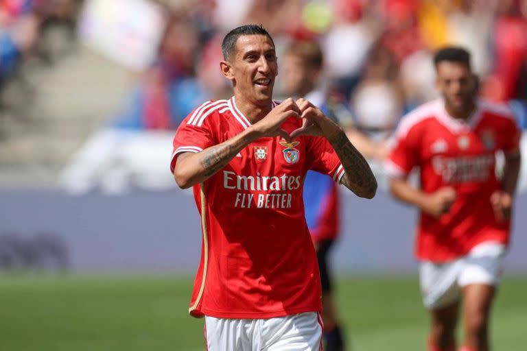 Ángel Di María transita su segunda etapa en Benfica; en su primera final, marcó un gol y conquistó su cuarto título con Los Encarnados