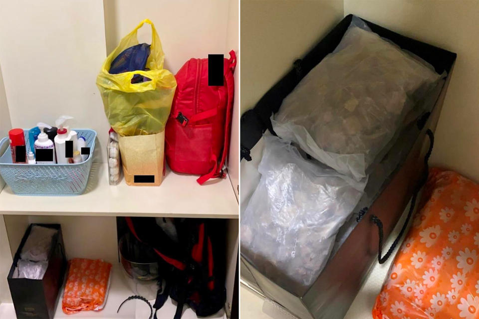 Illicit drugs seized from a hotel room around Balestier Road on Tuesday (16 February). (PHOTO: CNB)