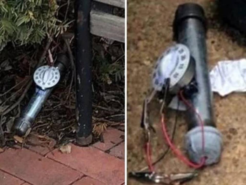 The two pipe bombs that were left near the Capitol the day before the Jan 6 insurrection (FBI)