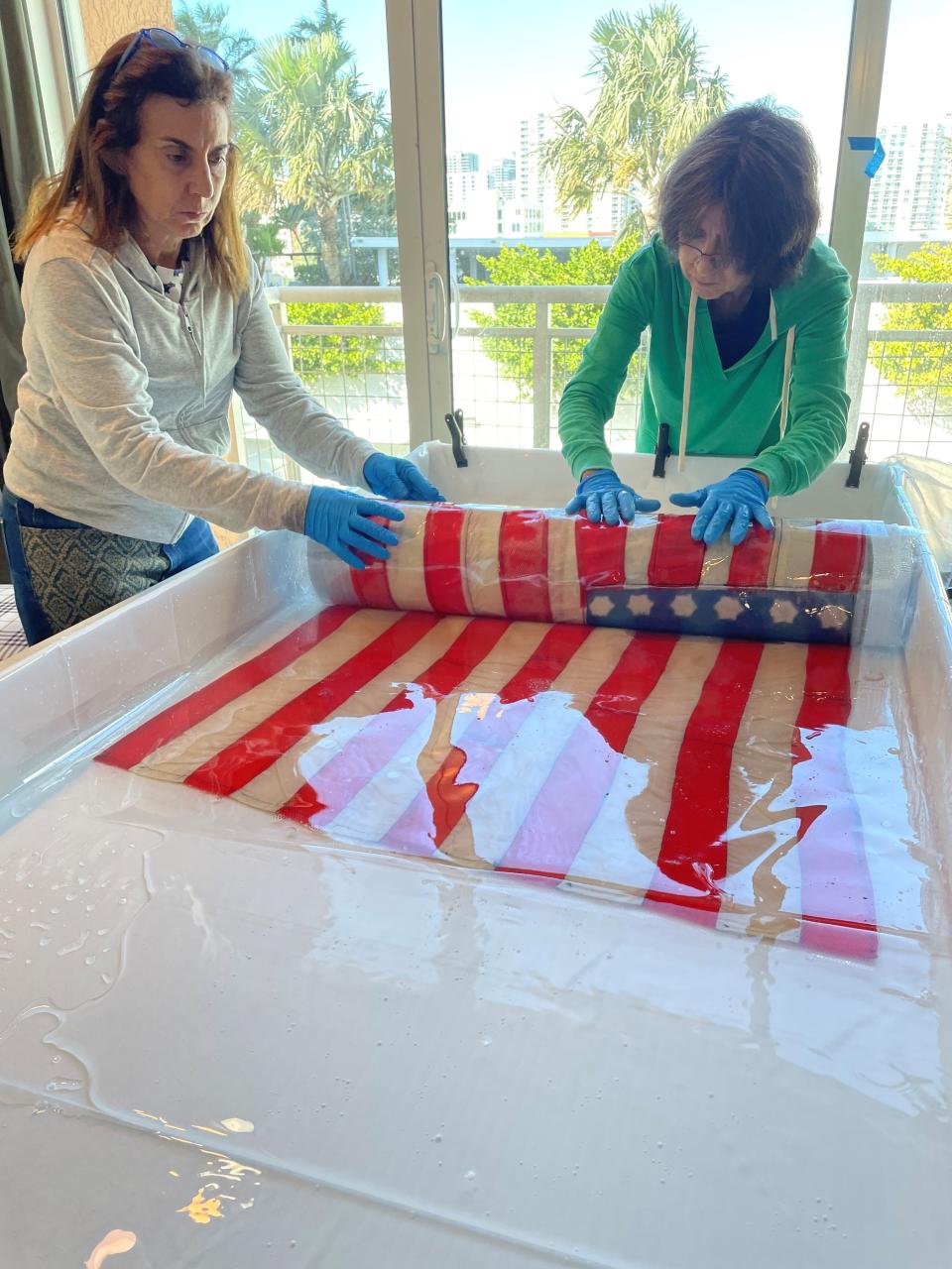 The Nordhausen Flag beginning July 2, 2024, will be on public display at the Holocaust Museum & Cohen Education Center in Naples. Nordhausen concentration camp survivors made the flag in April 1945. They gave it soldiers who liberated them.