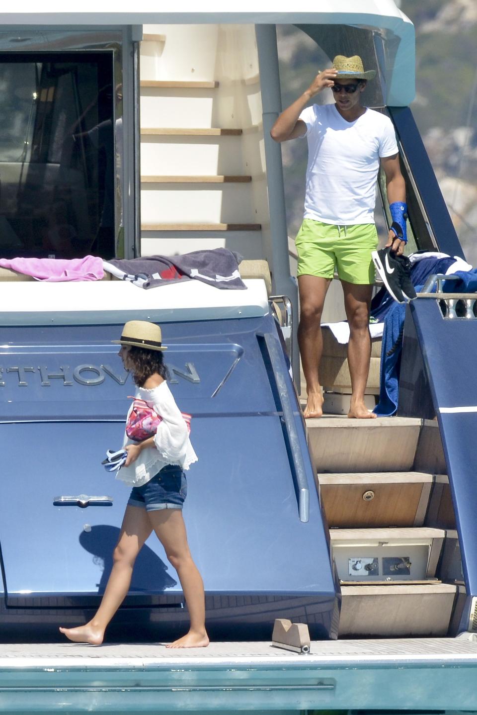 A paparazzi snap of Nadal’s yacht as the tennis star and friends vacationed aboard in 2016.