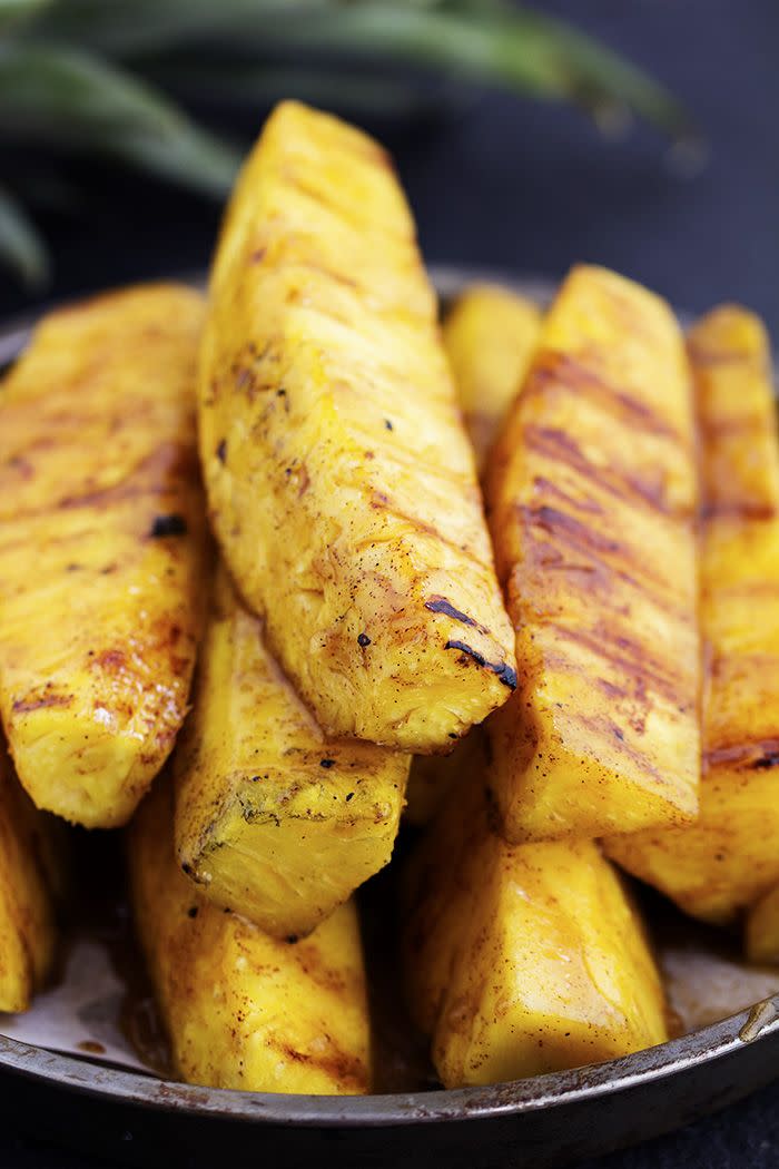 <p>We're living our healthiest lives RN.</p><p>Get the recipe from <a href="http://therecipecritic.com/2012/06/caramelized-grilled-pineapple/" rel="nofollow noopener" target="_blank" data-ylk="slk:The Recipe Critic;elm:context_link;itc:0;sec:content-canvas" class="link ">The Recipe Critic</a>.<br></p>