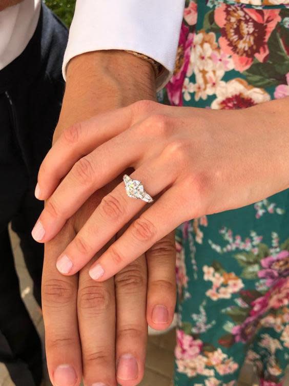 Photograph of Princess Beatrice's engagement ring taken by Princess Eugenie (PA)