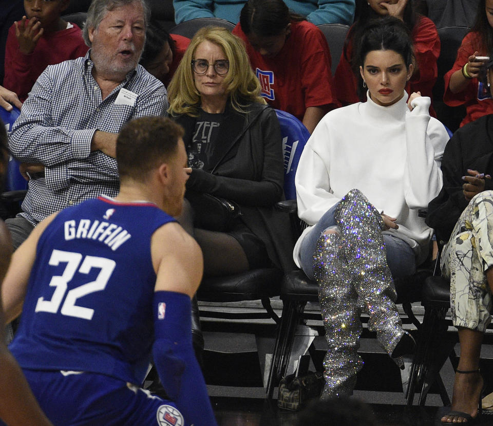Kendall Jenner looks on as Blake Griffin plays in 2017.&nbsp;