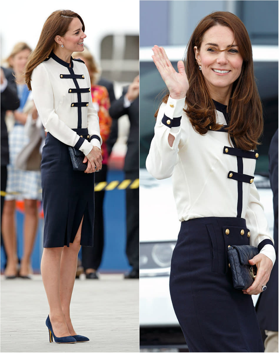 Nautical-inspired Alexander McQueen outfit