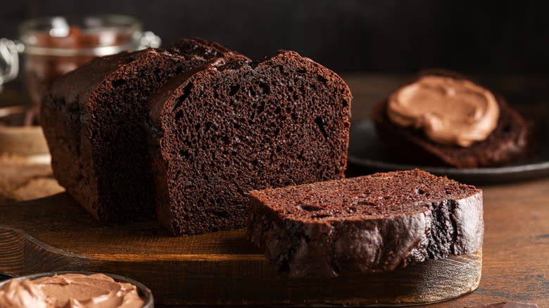 slices of chocolate loaf cake