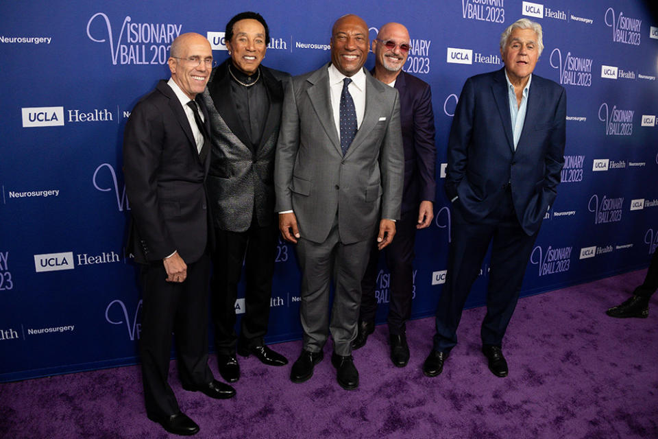 Jeffrey Katzenberg, Smokey Robinson, Byron Allen, Howie Mandel, and Jay Leno