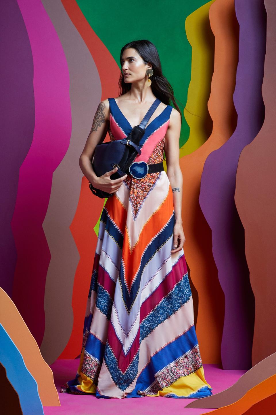 Joseph Altuzarra entered the sustainability conversation this summer with his Resort 2020 collection. Upcycling was the story there, too, presented in multicolored dresses made entirely of leftover fabric from prior collections.