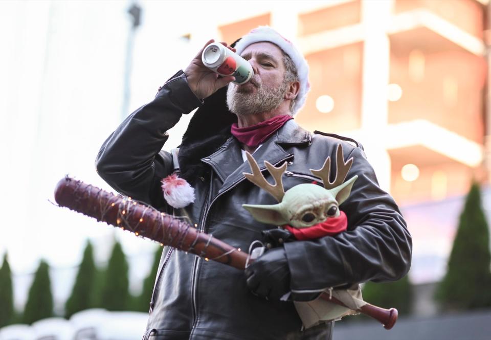 A cosplayer dressed as Negan from "The Walking Dead" at New York Comic Con 2022.