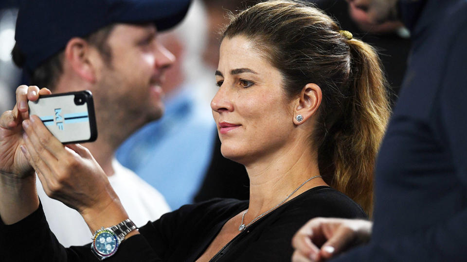 Mirka Federer, pictured here taking photos of husband Roger at the Australian Open.