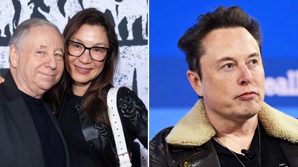 Jean Todt and Michelle Yeoh (left), Elon Musk (right): Both men are featured in Yahoo Singapore's most searched international business leaders list. (PHOTO: Getty)