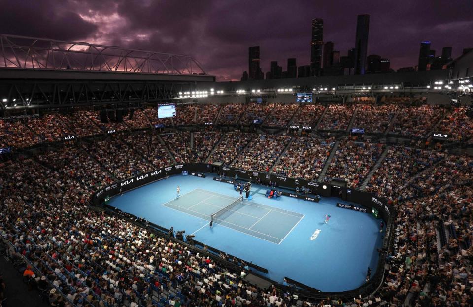 Sunset over Rod Laver Arena (AFP via Getty Images)