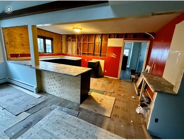 The kitchen takes shape in The Deck House, a newly remodeled, five-bedroom, luxury short-term rental at the also-remodeled Fresh Coast Motel (the former By-the-Bay Motel) in Fish Creek.