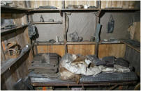 Some of the belongings of the explorers discovered at the Cape Evans hut, off the coast of Antarctica.