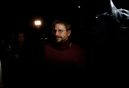 German citizen Peter Frank Steudtner reacts after being released from the Silivri prison complex near Istanbul, Turkey, October 26, 2017. REUTERS/Osman Orsal