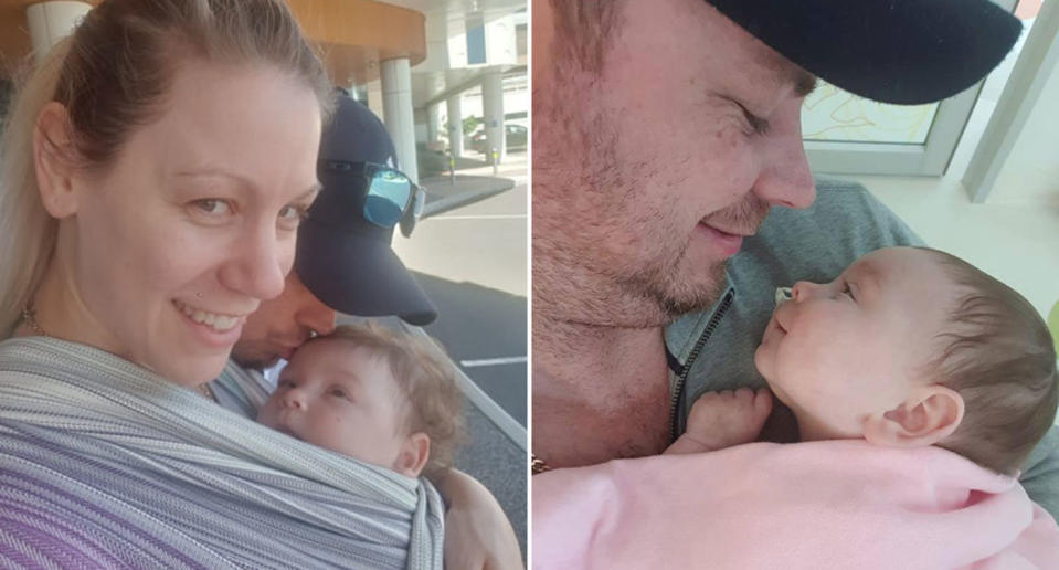 Mr Windross with his wife Dee and their little girl. The couple say they just want the photos back and are hoping whoever has the phone hasn't deleted them. Source: Facebook/ Jay Windross