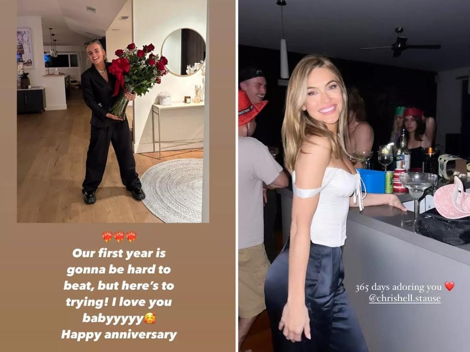 Chrishell Stausse and G Flip's anniversary tributes to each other.