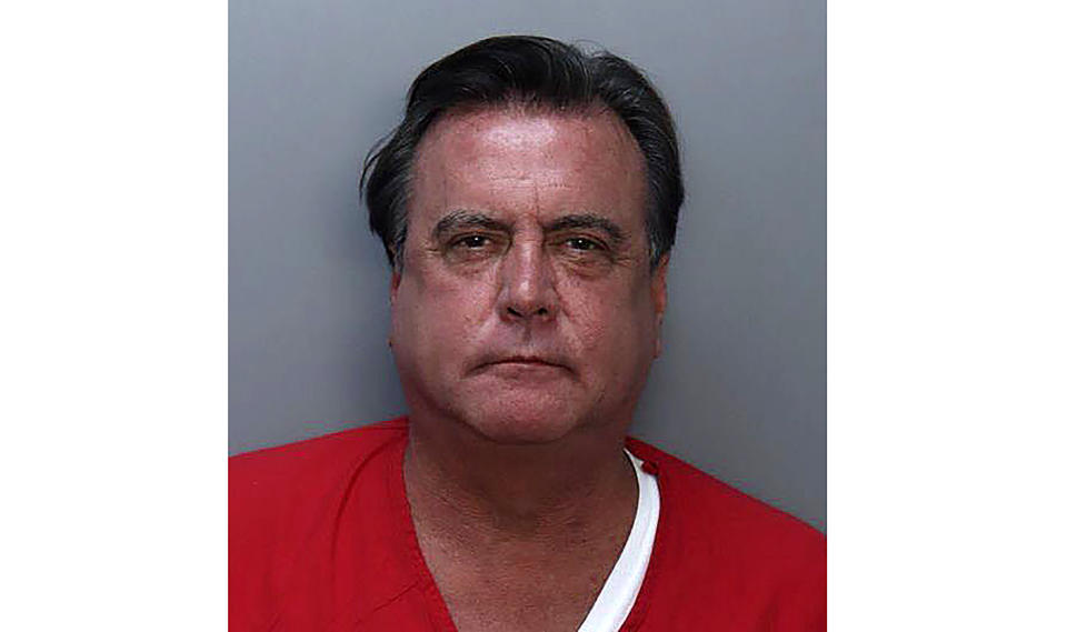 This image provided by the Miami-Dade Corrections and Rehabilitation Department shows Alex Diaz de la Portilla. Officials say the city of Miami commissioner accused of bribery and money laundering has been arrested on multiple corruption charges. The Florida Department of Law Enforcement says Miami Commissioner Alex Diaz de la Portilla and a co-defendant, Miami attorney William Riley Jr., were both booked Thursday, Sept. 14 2023 into the Miami-Dade county jail. (Miami-Dade Corrections and Rehabilitation Department via AP)