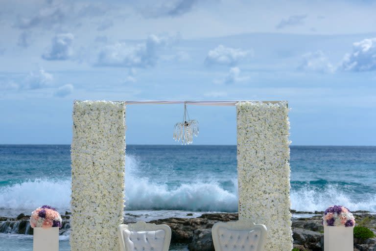 beach storm wedding