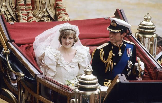 Princess Diana was a tiny size 4 on her wedding day to Prince Charles. Photo: Getty Images