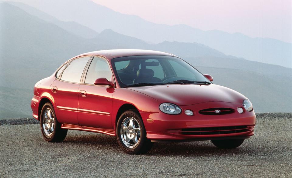 <p>A redesigned Ford Taurus arrives for 1996, and although its radically ovoid styling is roundly criticized, the excitement around the new Ford is enough to keep the nameplate in first place among passenger cars, despite a surging Honda Accord.</p>