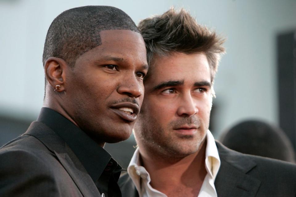 Colin Farrell and Jamie Foxx at the premiere of Miami Vice in 2006 (Getty Images)