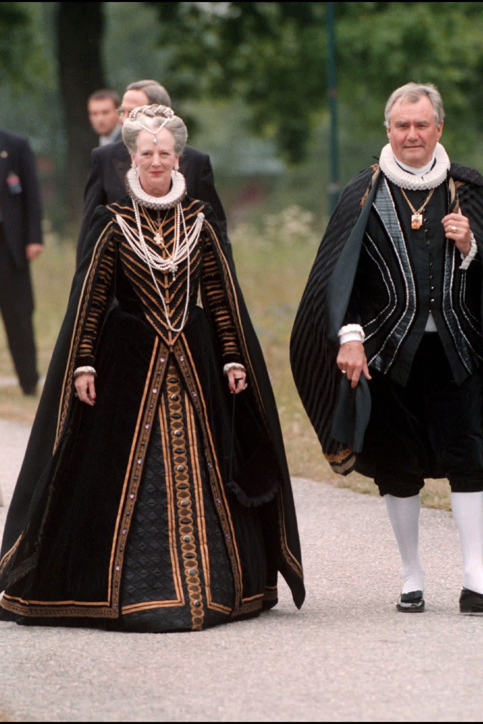 <p>Queen Margrethe and husband Henrik in Sweden.</p>