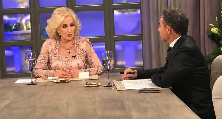 Mirtha Legrand fue entrevistada por Luis Maul. Foto: Twitter/LaCornisaok