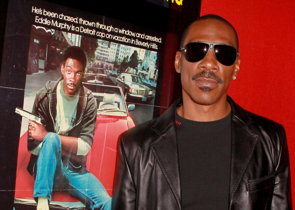 Eddie Murphy poses before a screening of "Beverly Hills Cop".