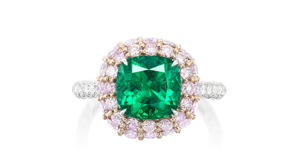 A 2.39-carat colombian emerald ring. Estimate: ,500 to ,000. - Credit: Phillips