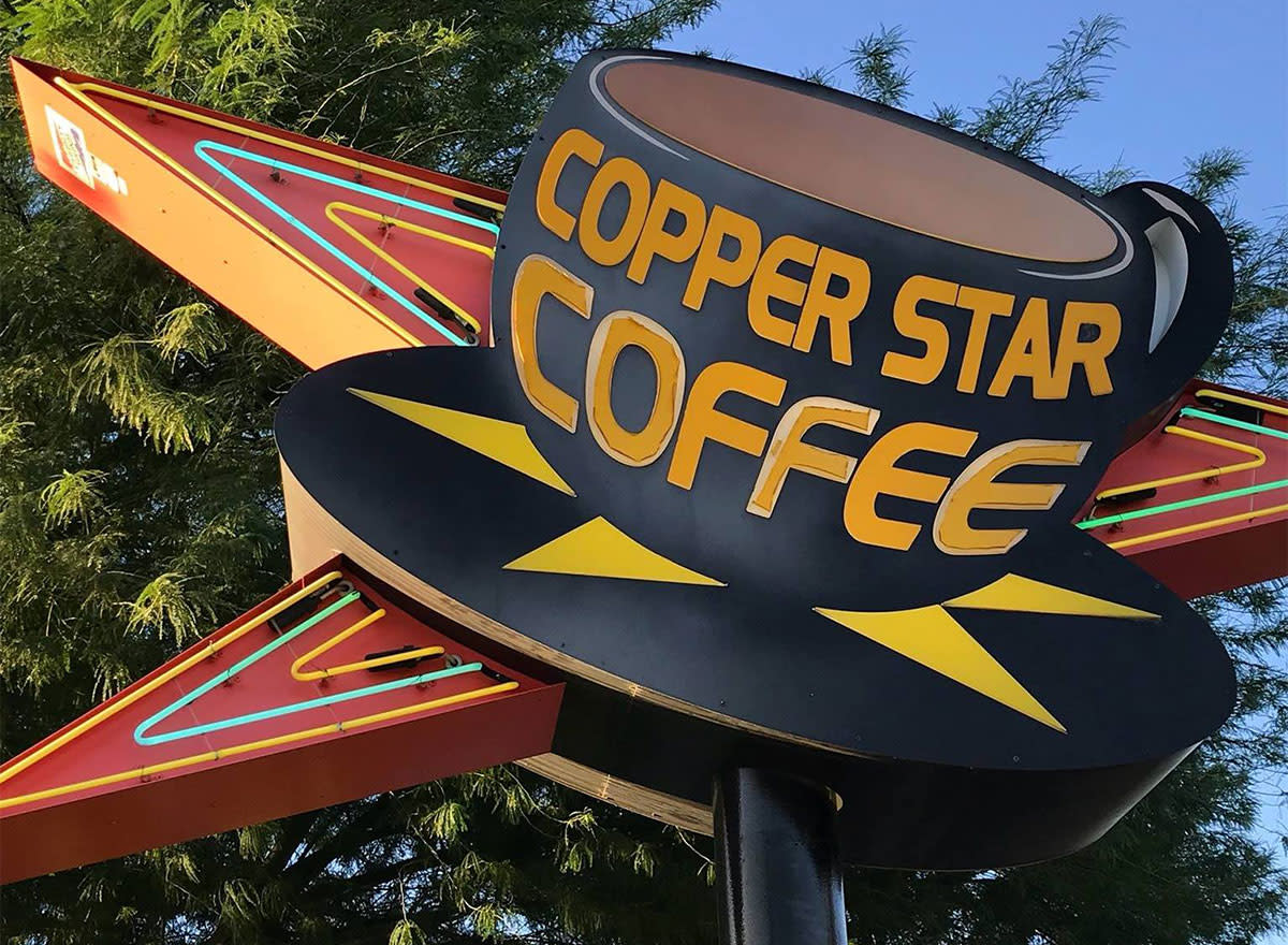 copper star coffee sign