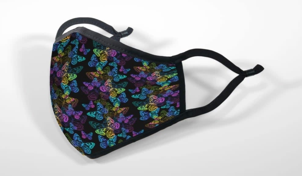 Cloth Face Mask - Iridescent Butterflies Printed Mask