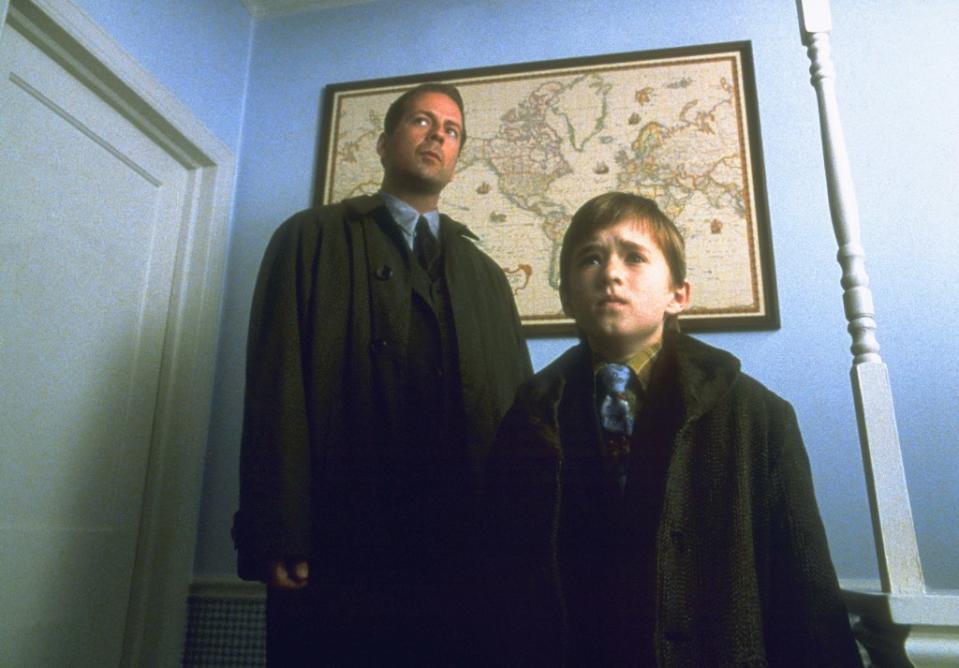 Bruce Willis and Haley Joel Osment in a scene from 1999’s “The Sixth Sense.” ©Buena Vista Pictures/courtesy E
