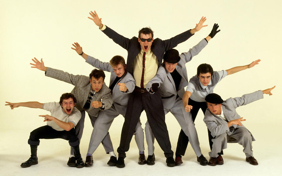 Madness circa 1981. Left to right: Lee Thompson, Mark Bedford, Chas Smash, Mike Barson, Suggs, Chris Foreman, Dan Woodgate. (Photo: Michael Putland/Getty Images)