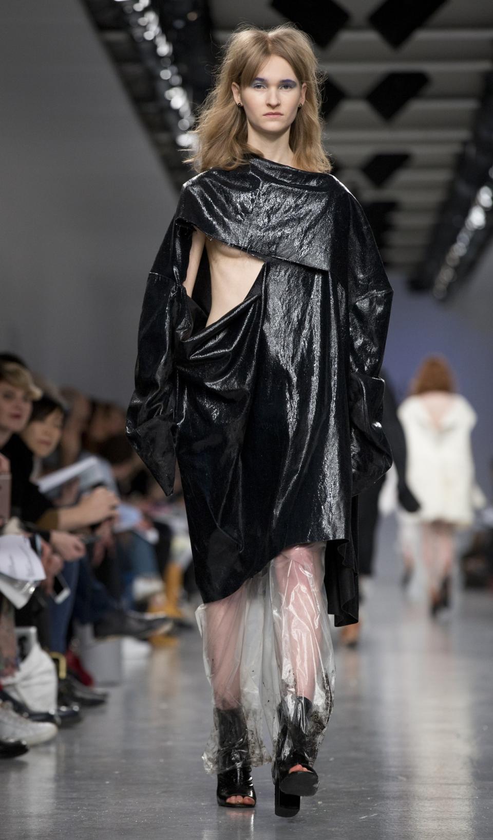 <p>Simply drape a bin bag or two around you to create this look at home. [Photo: PA] </p>