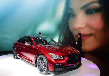 An Infiniti Q50 Eau Rouge concept car is displayed at Auto China 2014 in Beijing April 20, 2014. REUTERS/Jason Lee