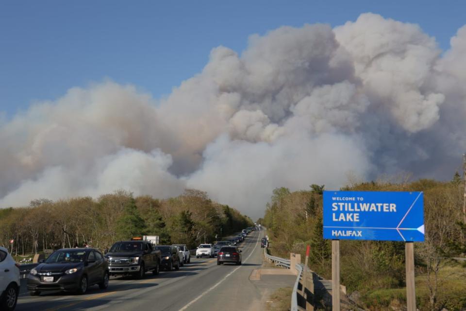 A wildfire that has consumed several homes is still burning out of control northwest of Halifax on Monday morning, with thousands of homes under a mandatory evacuations order. Photo if Tantalon, N.S., taken on May 28, 2023.