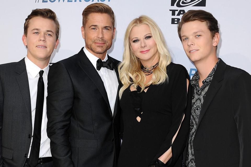 John Owen Lowe, honoree Rob Lowe, Sheryl Berkoff and Matthew Edward Lowe attend the Comedy Central Roast of Rob Lowe