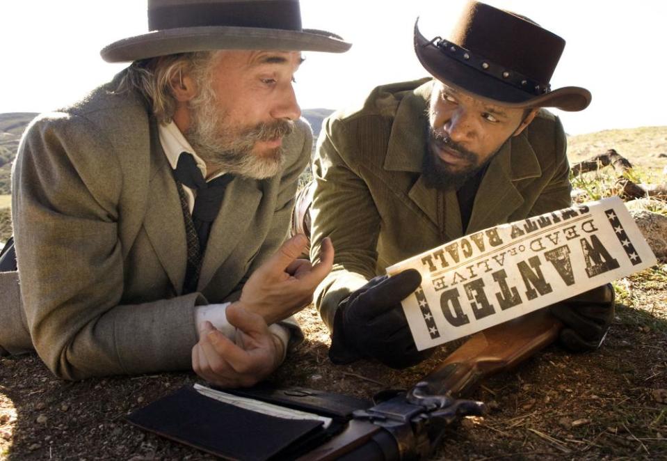 Christoph Waltz and Jamie Foxx in Django Unchained.