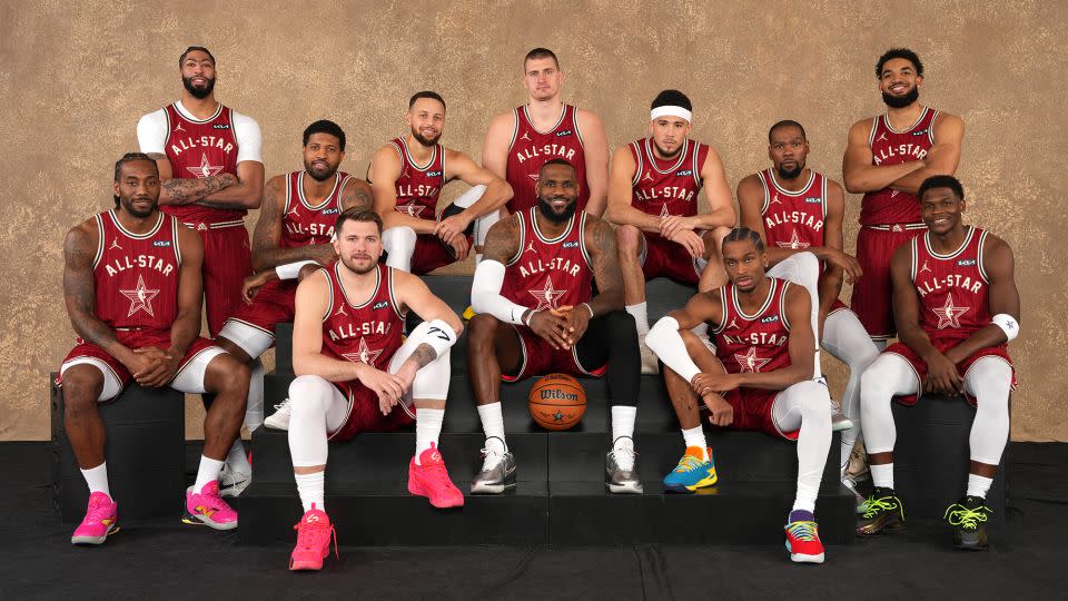 James and the Western Conference All-Stars. - Jesse D. Garrabrant/NBAE/Getty Images