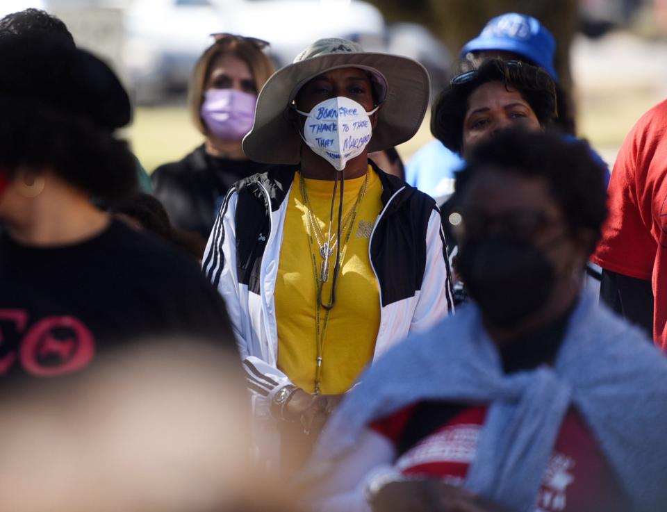 The Delta Sigma Theta Sorority, Inc. hosts the annual Martin Luther King, Jr Day commemorative march, Monday, Jan. 17, 2022, at the Nueces County Courthouse. The march continued to the Church of the Good Shepherd. 