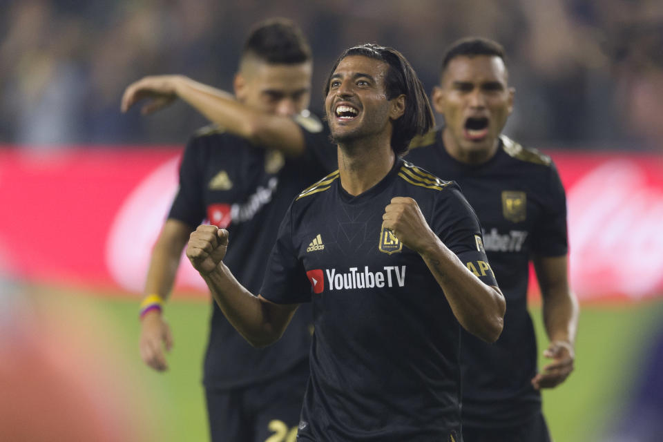 Carlos Vela scored twice as LAFC finally beat the Galaxy for the first time in six tries. (Reuters)