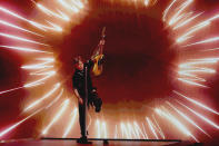 Keith Urban performs at the 56th annual Academy of Country Music Awards on Saturday, April 17, 2021, at the Grand Ole Opry in Nashville, Tenn. The awards show airs on April 18 with both live and prerecorded segments. (AP Photo/Mark Humphrey)