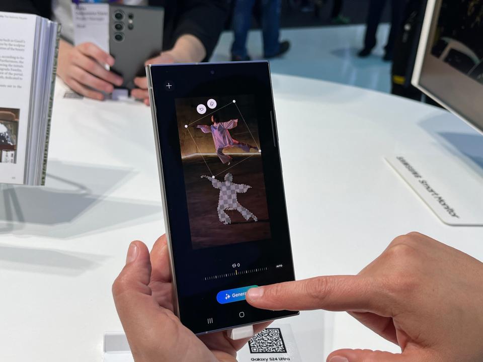 A Samsung phone showing off its AI-powered image editor