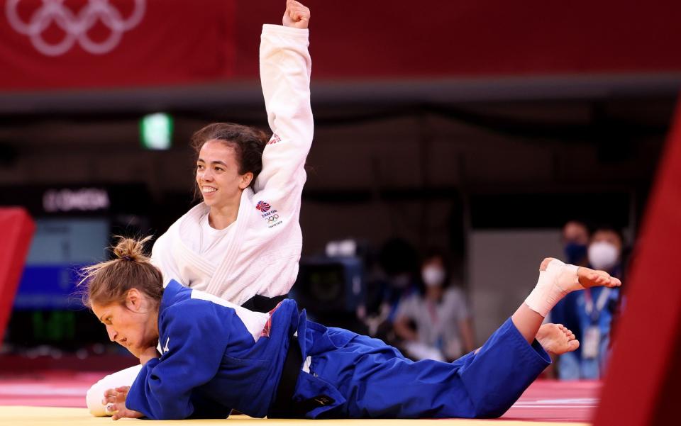 Team GB's Chelsie Giles defeats Switzerland's Fabienne Kocher to win bronze in the women’s -52kg judo - GETTY IMAGES