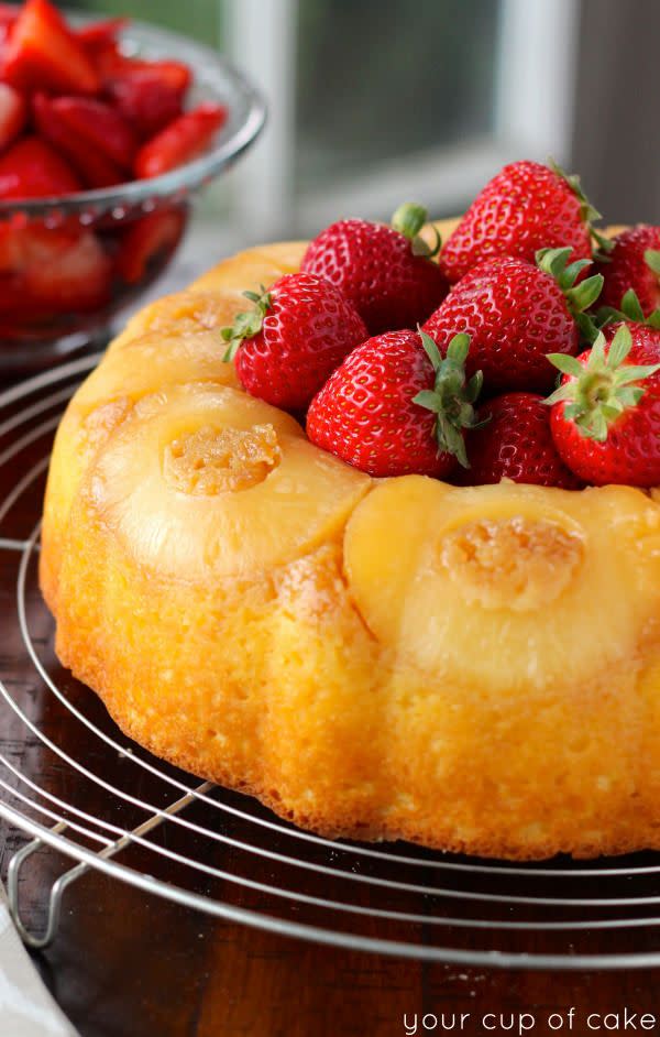 Pineapple Strawberry Bundt Cake