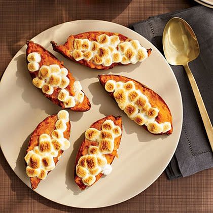 Twice-Baked Sweet Potatoes with Toasted Marshmallows