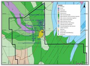 Namdini Project Showing Completed Drill Locations