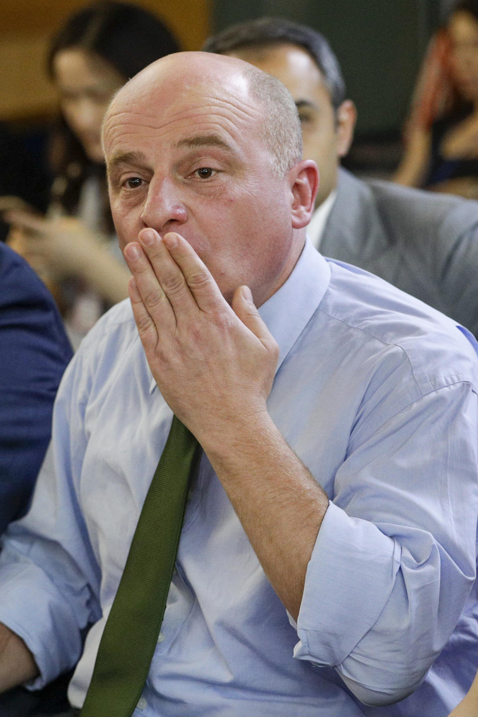 David Kirvalidze from Georgia, one of the candidates for the Director-General position of the FAO (UN Food and Agriculture Organization), arrives to address a plenary meeting of the 41st Session of the Conference, at the FAO headquarters in Rome, Saturday, June 22, 2019. The new FAO Director-General will be voted on Sunday. (AP Photo/Andrew Medichini)